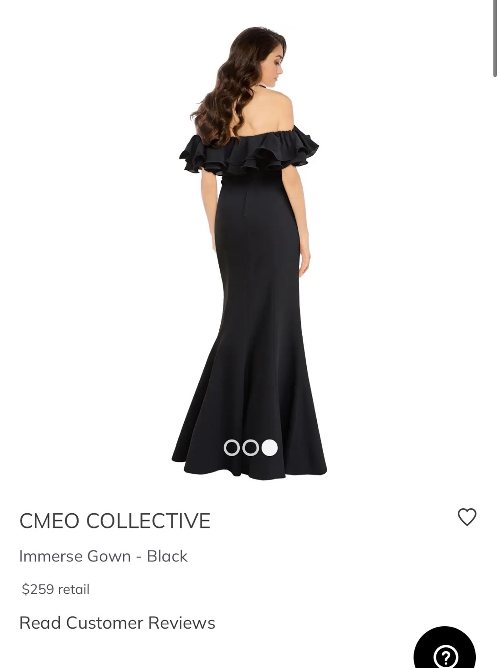 C/MEO Collective Black One-Shoulder Ruffle Mermaid Gown- Never worn!